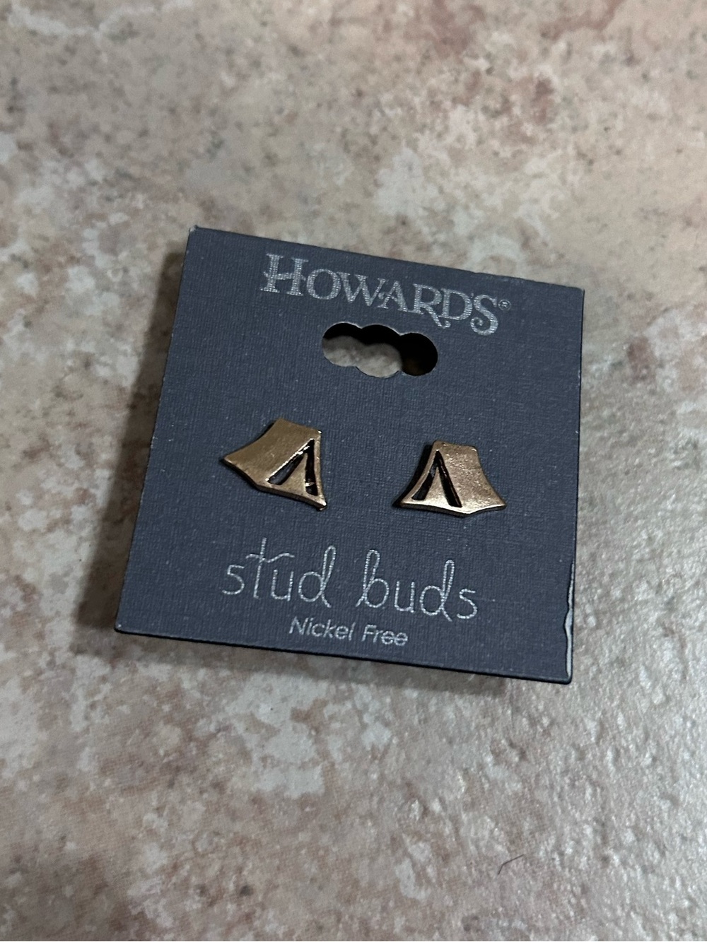 Gold Tent Stud Earrings